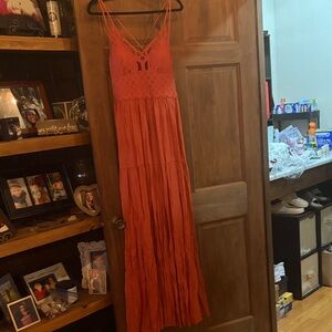 Baltic Born Coral Lace Maxi Dress